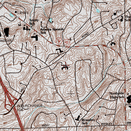 Topographic Map of Trinity Church, GA