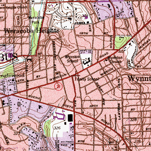 Topographic Map of Trinity School, GA
