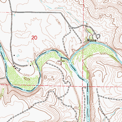 Topographic Map of Oak Creek, AZ