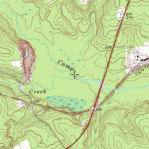 Topographic Map of Triple Creek, GA