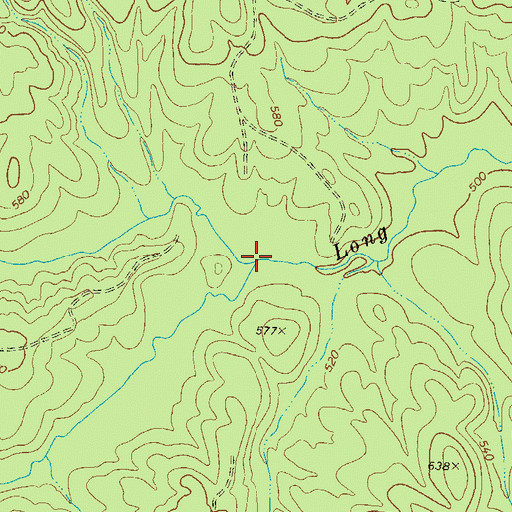 Topographic Map of Troublesome Creek, GA