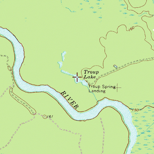 Topographic Map of Troup Lake, GA