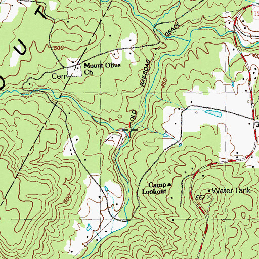 Topographic Map of Tucker Branch, GA