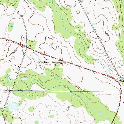 Topographic Map of Tucker Grove Church, GA