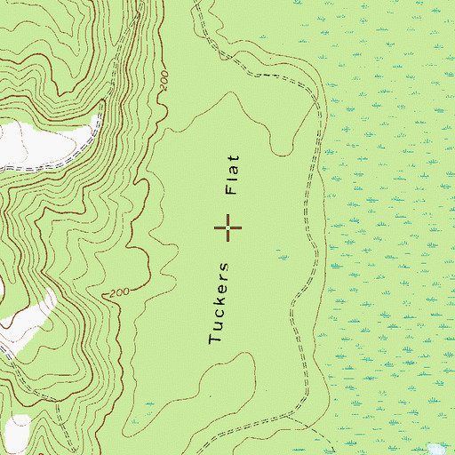 Topographic Map of Tuckers Flat, GA
