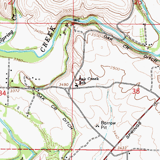 Topographic Map of Oak Creek Elementary School, AZ