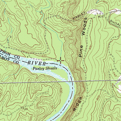 Topographic Map of Turkey Creek, GA