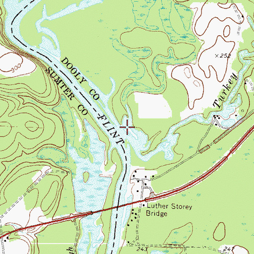 Topographic Map of Turkey Creek, GA