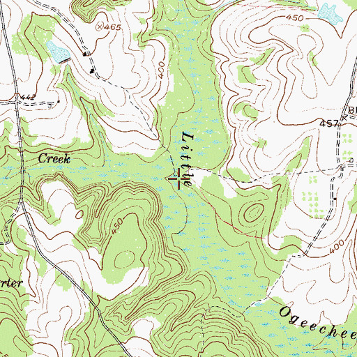 Topographic Map of Turkey Creek, GA