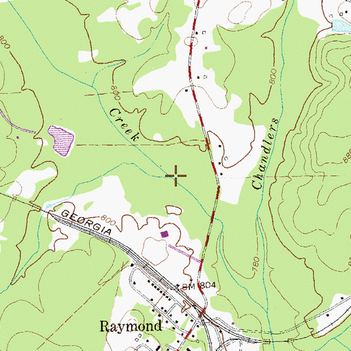 Topographic Map of Turkey Creek, GA
