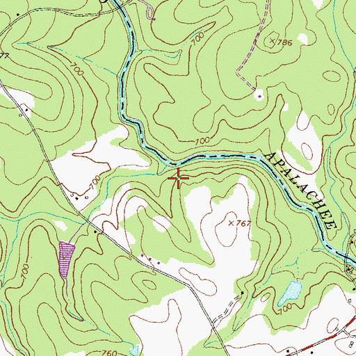 Topographic Map of Turkey Creek, GA