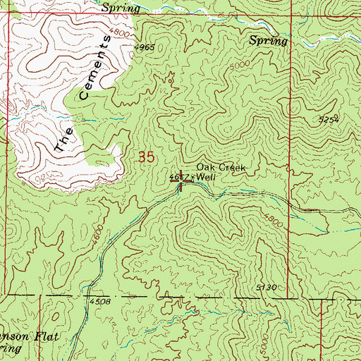 Topographic Map of Oak Creek Well, AZ