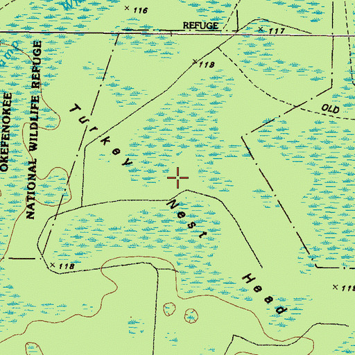 Topographic Map of Turkey Nest Head, GA