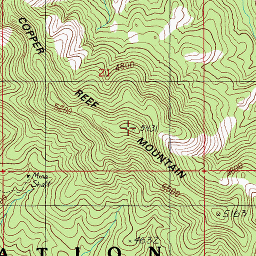 Topographic Map of Copper Reef Mountain, AZ