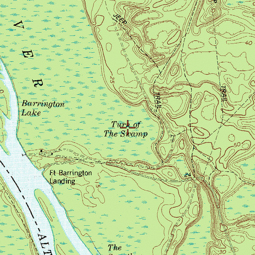 Topographic Map of Turn of the Swamp, GA