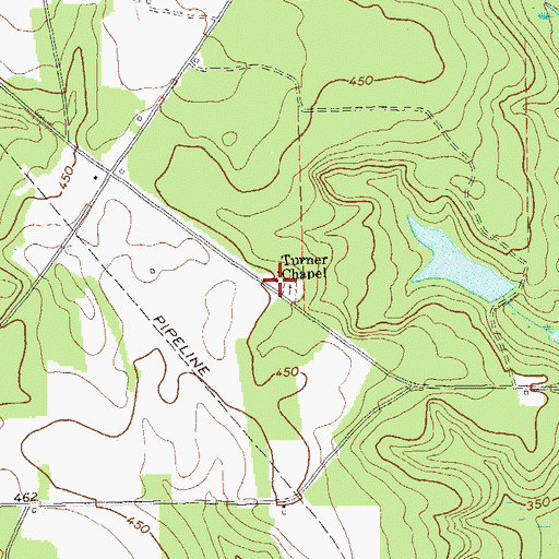 Topographic Map of Turner Chapel, GA
