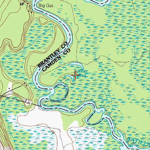 Topographic Map of Turner Lakes, GA