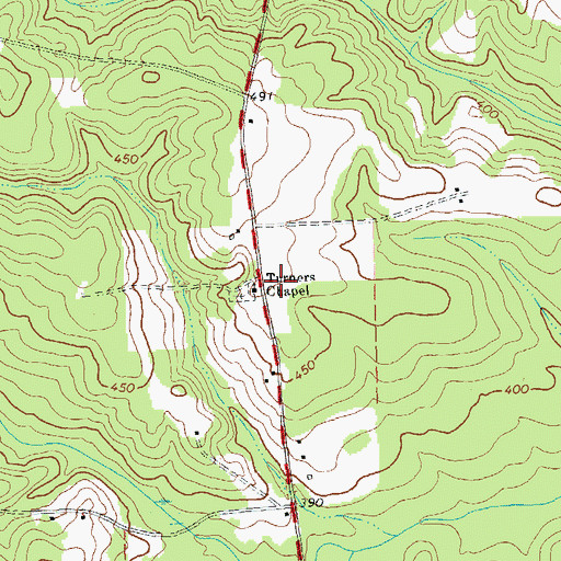 Topographic Map of Turners Chapel, GA