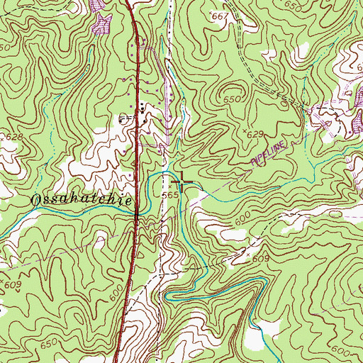 Topographic Map of Turntime Branch, GA