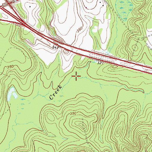 Topographic Map of Turvin Creek, GA