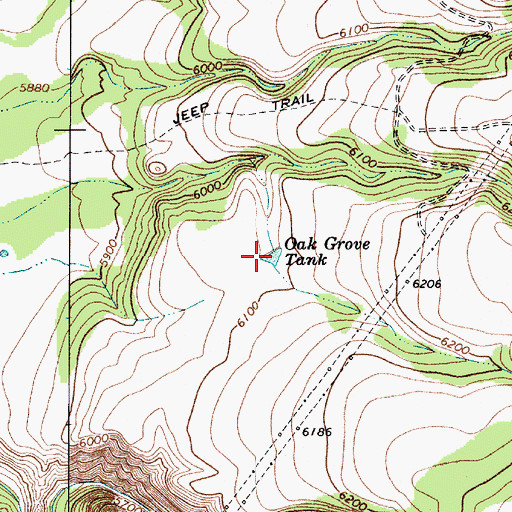 Topographic Map of Oak Grove Tank, AZ