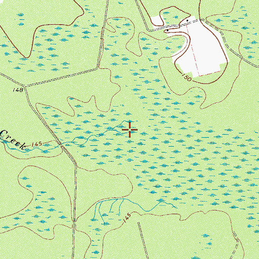 Topographic Map of Tuten Creek, GA
