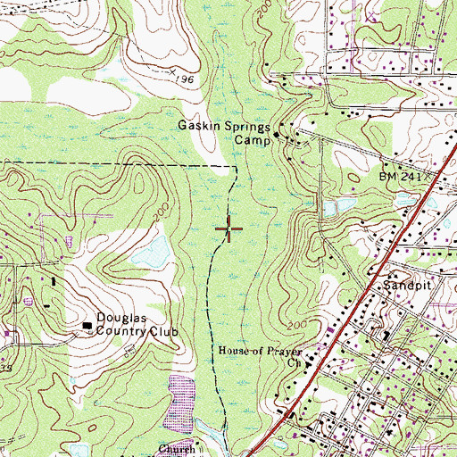 Topographic Map of Twenty Mile Creek, GA