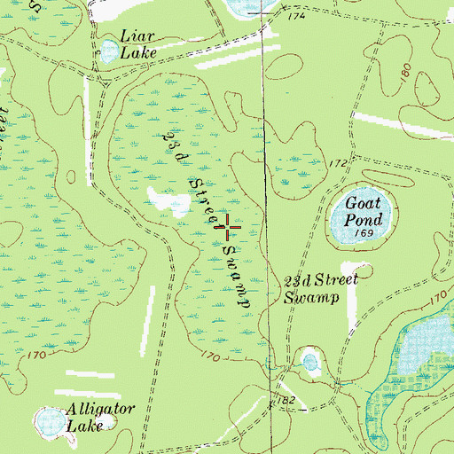Topographic Map of Twentythird Street Swamp, GA