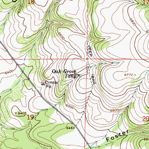 Topographic Map of Oak Grove Tank, AZ