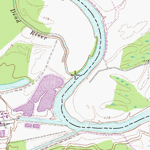 Topographic Map of Twiggs Dead River, GA