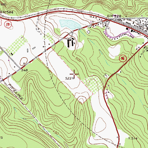 Topographic Map of Twiggs County Middle School, GA