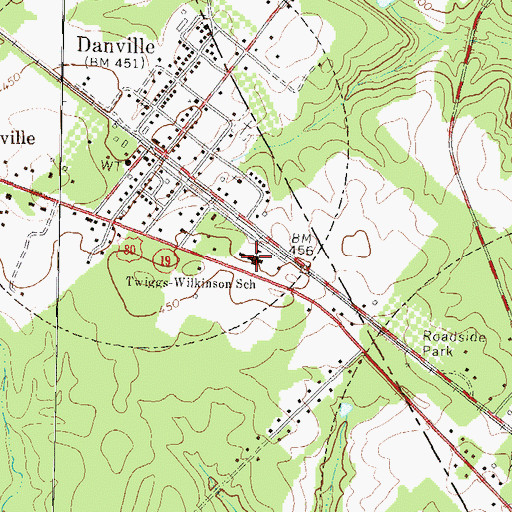 Topographic Map of Twiggs-Wilkinson School, GA