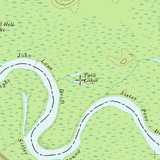 Topographic Map of Twin Lakes, GA