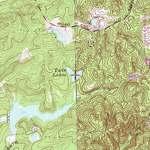 Topographic Map of Twin Lakes, GA