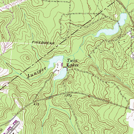 Topographic Map of Twin Lakes, GA