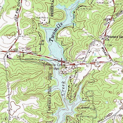 Topographic Map of Twomile Creek Bridge, GA