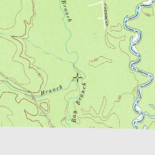 Topographic Map of Ty Ty Branch, GA