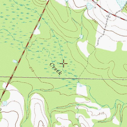 Topographic Map of Ty Ty Creek, GA