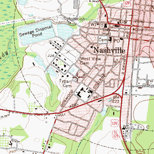 Topographic Map of Tygart Cemetery, GA