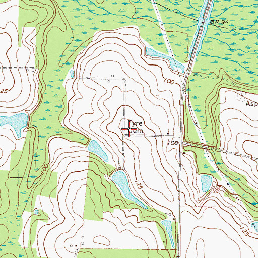 Topographic Map of Tyre Cemetery, GA