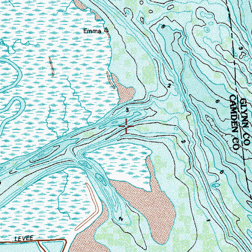 Topographic Map of Umbrella Creek, GA