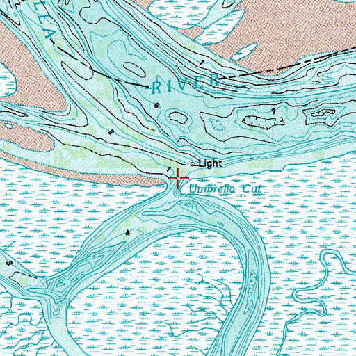 Topographic Map of Umbrella Cut, GA