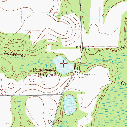 Topographic Map of Underwood Millpond, GA
