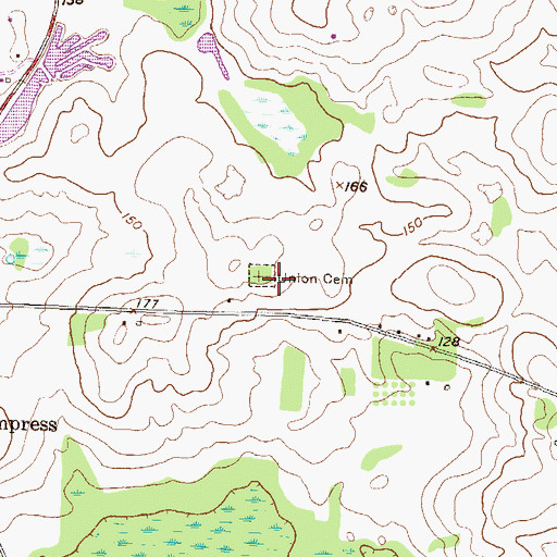 Topographic Map of Union Cemetery, GA