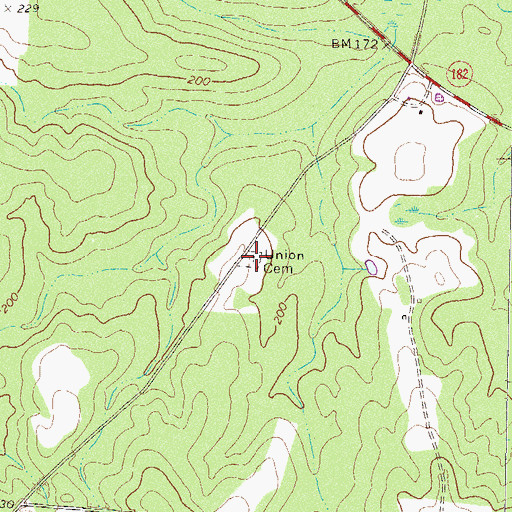 Topographic Map of Union Cemetery, GA