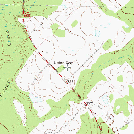 Topographic Map of Union Cemetery, GA