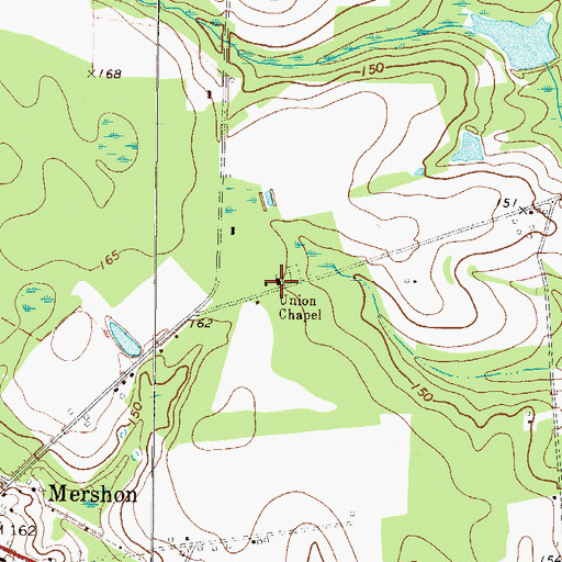 Topographic Map of Union Chapel, GA