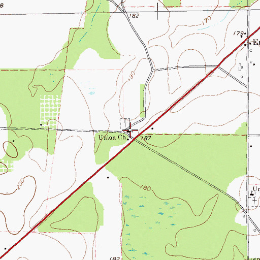 Topographic Map of Union Church, GA