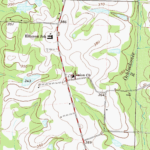 Topographic Map of Union Church, GA