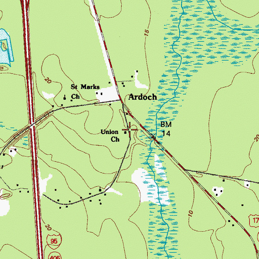 Topographic Map of Union Church, GA